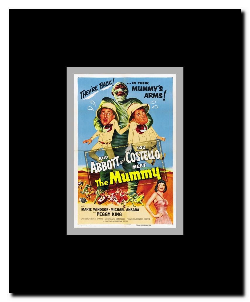 Abbott and Costello Meet the Mummy c.1955 Framed Movie Poster