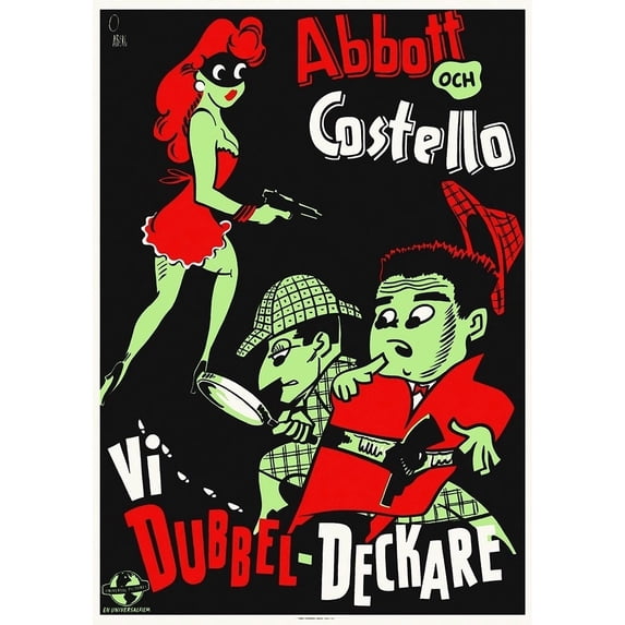 Abbott and Costello - Swedish - Who Done It Poster Print by Hollywood Photo Archive Hollywood Photo Archive