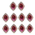 thumbnail image 1 of Abbraccia 10PCS Crystal Gems Acrylic Alloy Rhines Flatback Sew on Diamante Rhiness for Crafts Handicrafts Clothes Bag Shoes Decorations , Fushcia 30x25mm, 1 of 9