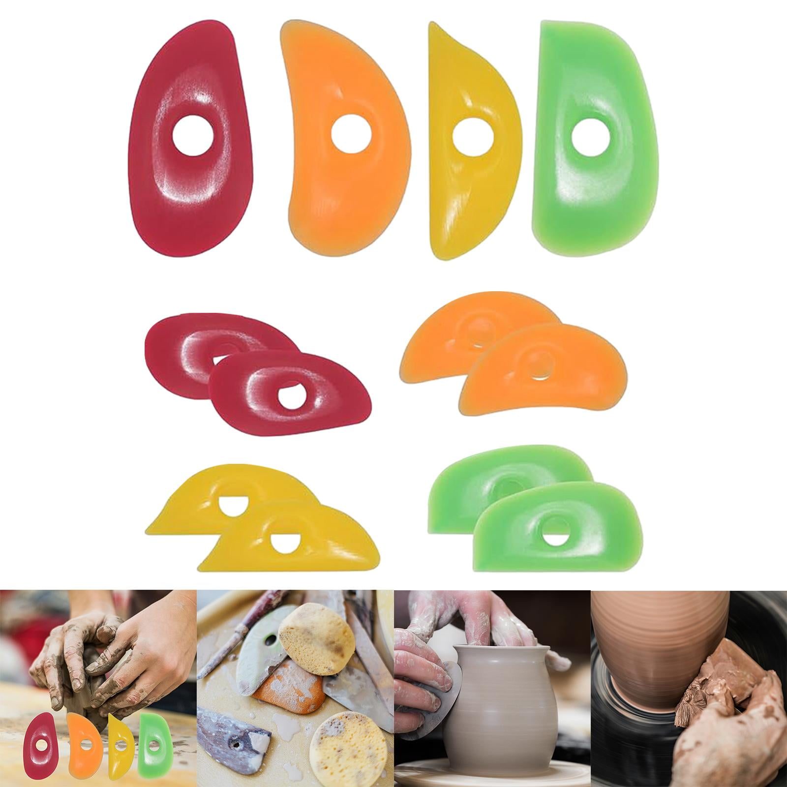 Abbraccia 12 Pieces Pottery Clay Ribs Pottery Supplies for Carving Clay Convenient Rubber Rib for Pottery Pottery Trimming Shaping Tool