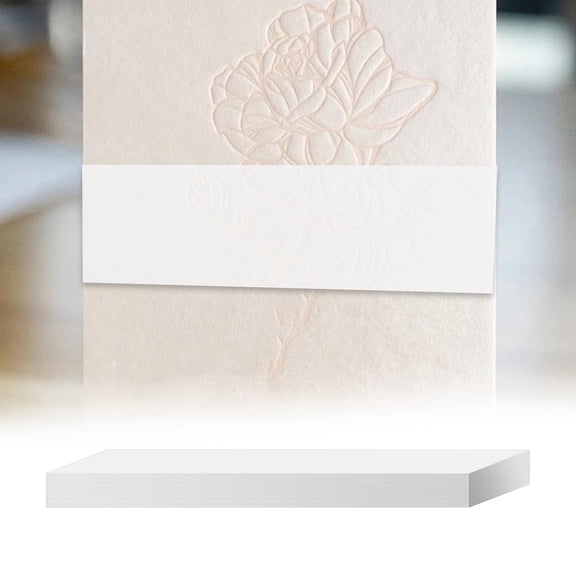 Abbraccia 150Pcs Invitation Belly Bands Invitation Bands Paper Strips 31cmx4cm Invitations Decor for Parties Anniversaries Baby Showers