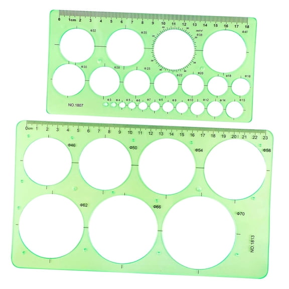 Abbraccia 2 Geometric Drawing Templates, Construction Formwork Templates, Circle Templates, Measuring Rulers, Transparent PP Material for Art Lessons And Office 2Pcs