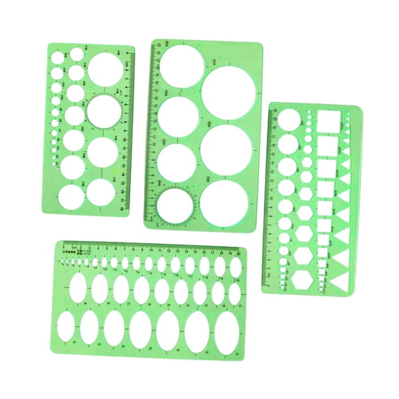 Abbraccia 2 Geometric Drawing Templates, Construction Formwork Templates, Circle Templates, Measuring Rulers, Transparent PP Material for Art Lessons And Office 4Pcs