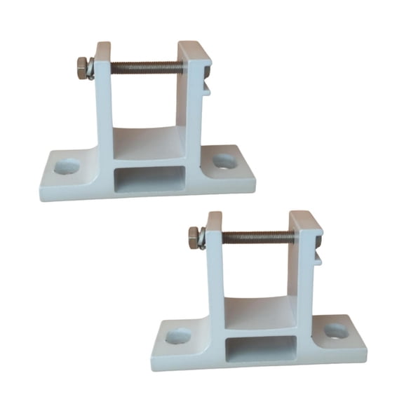 Abbraccia 2 Pack Aluminum Alloy Awning Wall Mount Brackets White Baked Paint Finish with Bolts and Nuts for Square Pole Canopy Support on Walls