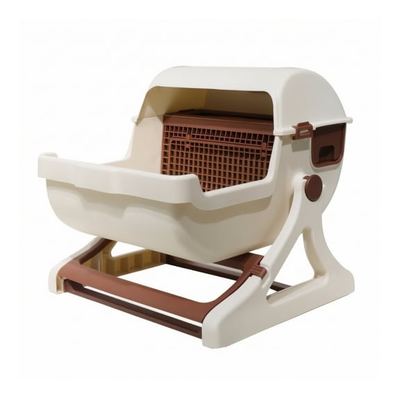 Abbraccia 2 Pack Semi-automatic Cat Litter Box with Flip Sieve and ...