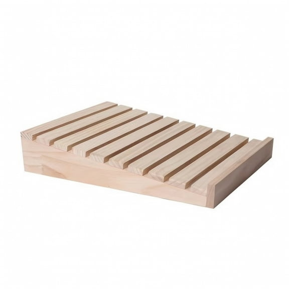 Abbraccia 2 Pack Wood Bread Display Tray Slatted Bakery Riser Stand for Coffee Shop Counter