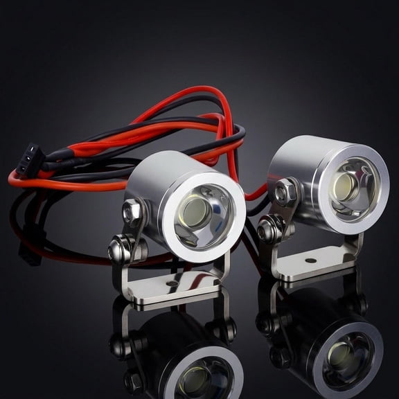 Abbraccia 2 Pieces RC Car LED Lights Kit LED Spotlights for TRX4 Defender Modification Silver