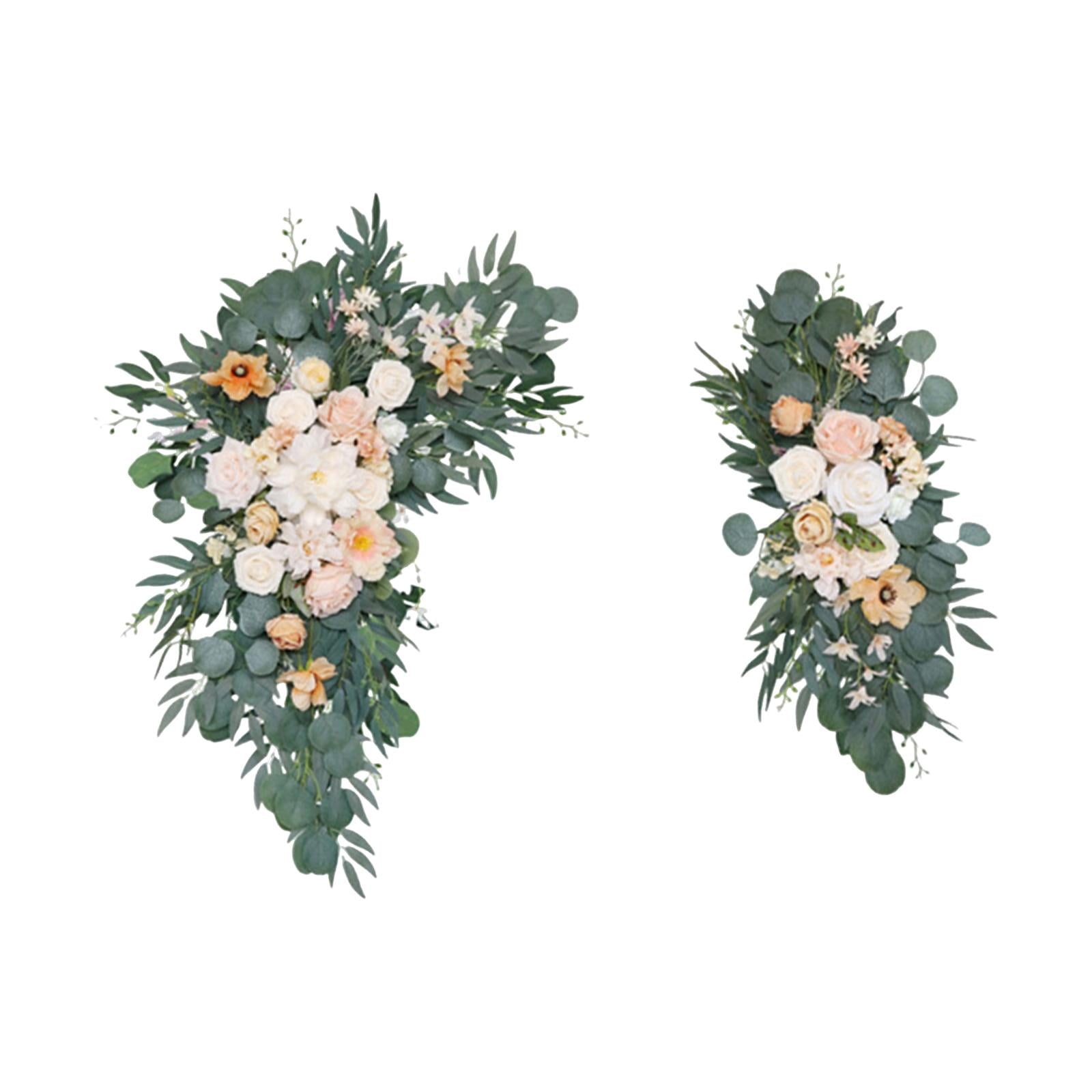 Abbraccia 2 Pieces Wedding Arch Flowers Artificial Floral Swag Rustic ...