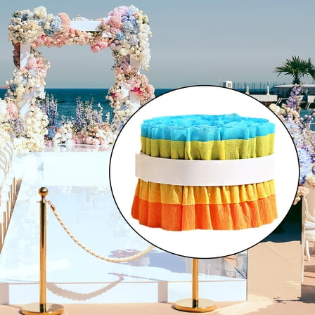 Abbraccia 2 Pieces Wrinkle Paper Roll Crepe Paper Roll Birthday Crafts DIY Decoration Wreath Gift Multicolor Kids Crepe Paper Streamers orange green