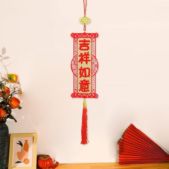 Abbraccia 2024 Chinese New Year Decoration New Year Pendant Party Supplies Small Couplet Hanging Decoration for Office Home Living Room F