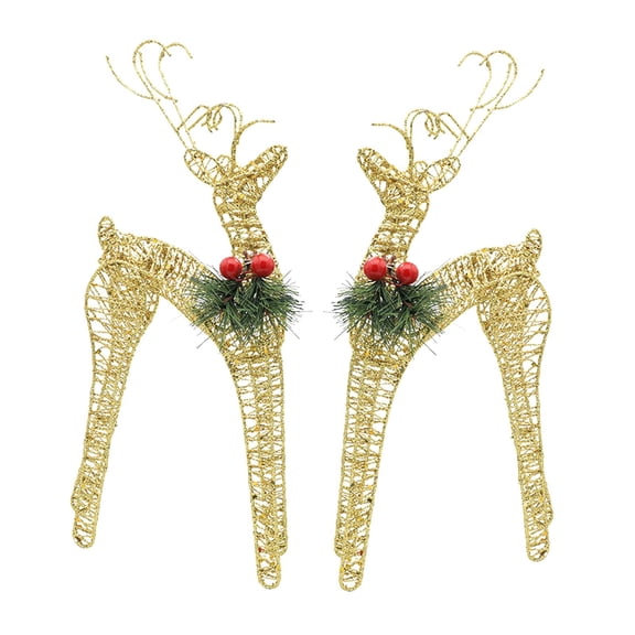 Abbraccia 2Pcs Christmas Decorations Reindeer Decors Tabletop Decorative Lighted Deer Figurines Yard Ornament for Bedroom Party