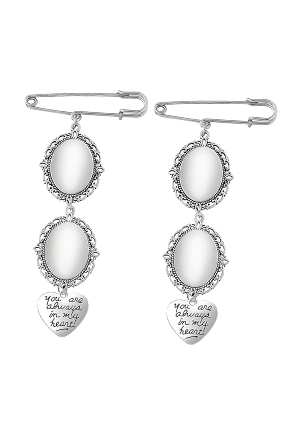2Pcs Wedding Bouquet Photo Charms, Bouquet Bridal Charms, Pendant Pin You Are Always in My Heart Charms for Bride, Party Gift
