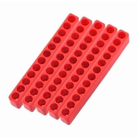 Abbraccia 2x5Pcs Hex Bit Organizer 12 Holes Tools Accessories Space Saving Red Flexible Versatile Secure Storage Bit Holder 6 Pcs