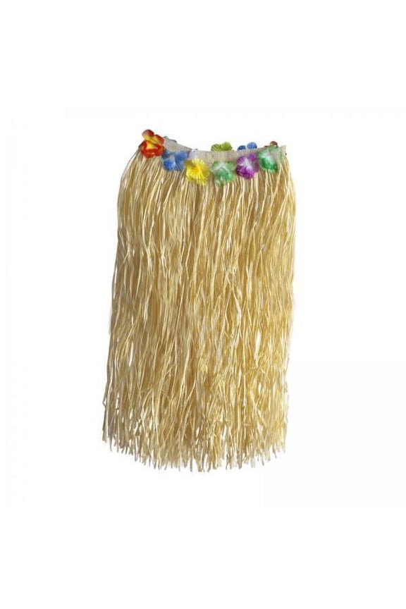 2xHawaiian Skirt with Flowers Raffia Skirt for Beach Celebration Carnival 80CM
