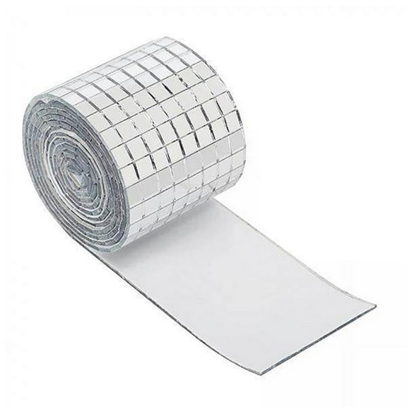 Abbraccia 2xMirror Mosaic Self Binder Mirror Mosaics Square Glass Mosaic Tiles for Art Collage , 120cm 10mmx10mm, 2 Pcs