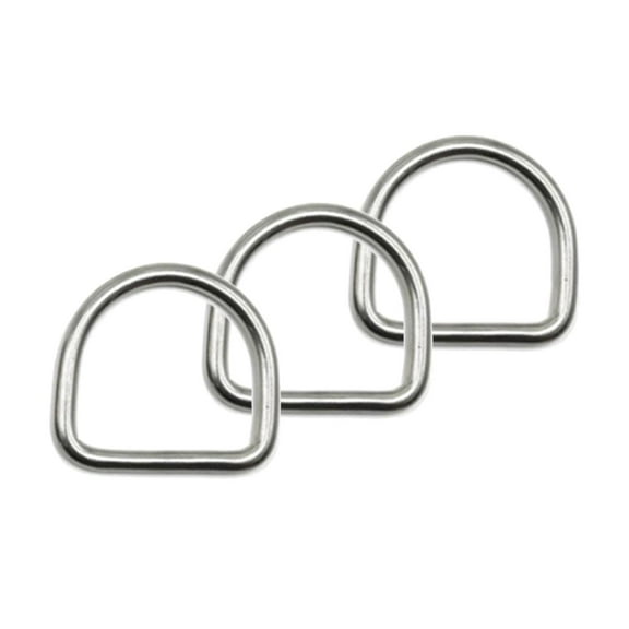 Abbraccia 3 Pieces Buckles D Rings Multifunctional Sturdy Simple Hardware Accessories Stainless Steel for DIY Key Chain Purse 3.5cmx3.2cm