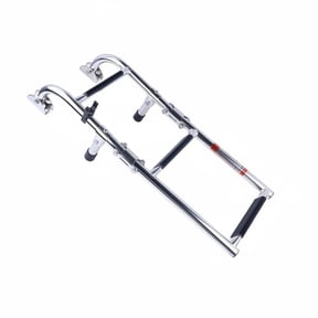 Abbraccia 3 Section Stainless Steel Folding Boat Ladder Side Mount Transom Boarding Ladder Heavy Duty Marine Hardware for Yacht Cruiser