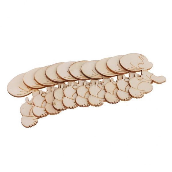 Abbraccia 3x10 Pieces Wood Cutouts Baby Shapes Wooden Embellishment Scrapbooking Crafts 3 Pcs