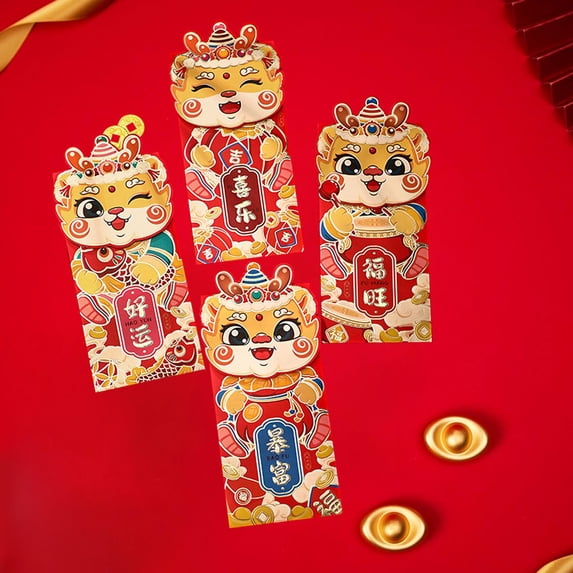 Abbraccia 4x New Year Red Envelopes Envelopes Traditional Gifts Red Pockets Spring Festival Envelopes for Graduation B