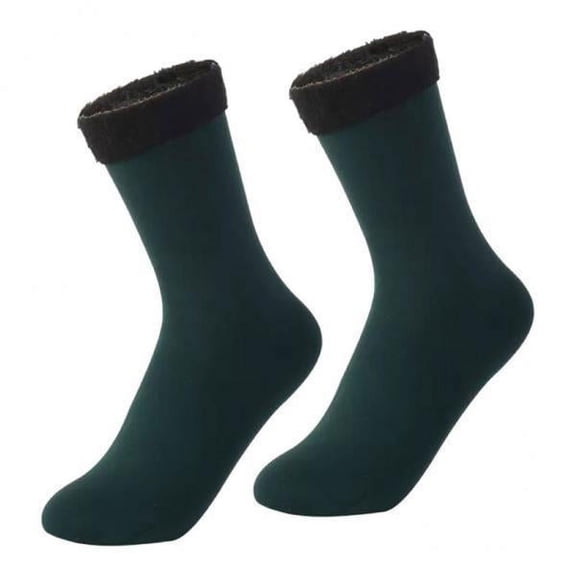 Abbraccia 4xSeamless Ski Thermal Socks Winter Calcetines Short for Women Men Dark Green 4 Pcs