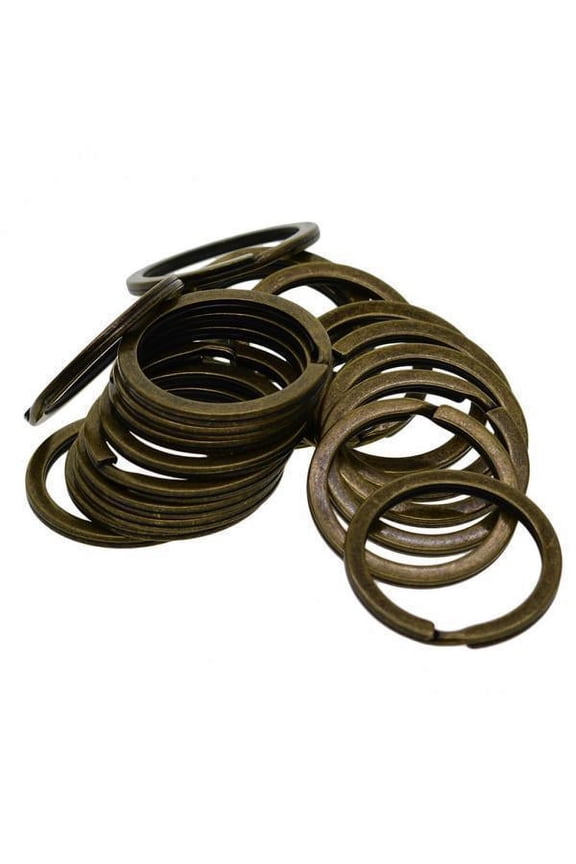 4xVarious Split Key Rings Keys Chain Bag Charms Clasp flat round circle clip 6 4 Pcs