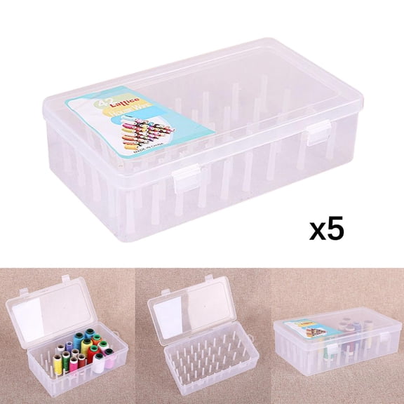 Abbraccia 5x 42 Slots Large Capacity Sewing Thread Holders for Spools of Thread Empty Thread Storage Box Made of High-Quality Materials