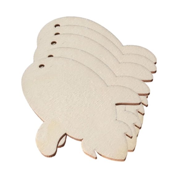 Abbraccia 5x Unfinished Blank Wood Pieces with Hole, Wooden Tags, Decorative Wood Cutouts Bulk, Wooden Slices for DIY Projects Painting