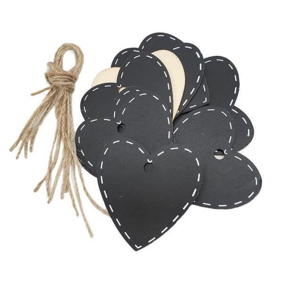 Abbraccia 5x10 Pieces Wooden Heart Hanging Tags Chalkboard Message Blackboard Wedding 5 Pcs