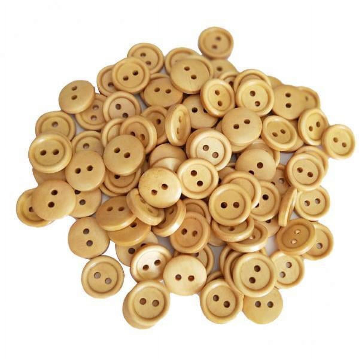 Abbraccia 5x100Pcs Vintage 2 Holes Wood Buttons for Sewing Scrapbooking Dark Brown 15mm 5 Pcs