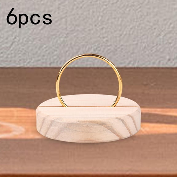 Abbraccia 6 Pieces Floral Hoop Centerpiece Wreath Hoop Wooden Stand Table Decoration Circle Frame Wedding Wreath for Holiday Home Decor Dia 5cm