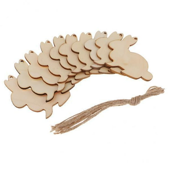 Abbraccia 6x10x Unfinished Wood cutouts animal Shapes Craft Xmas Tags rabbit 85x80x2mm 6 Pcs