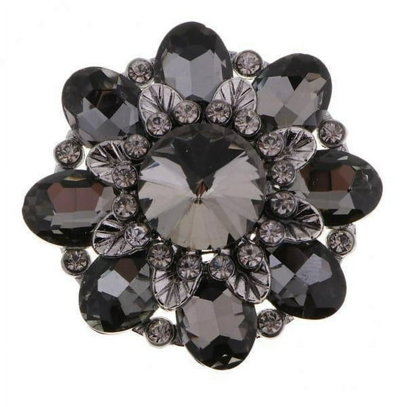 Abbraccia 6xAlloy Rhinestone Shank Buttons Decorative Buttons Sewing Accessories Black 6 Pcs