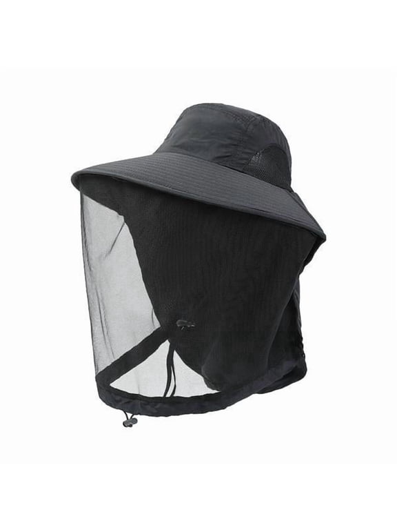6xBeekeeping Netting Hat Beekeeper Hat with Mesh for Hiking Outdoor Activities Black 6 Pcs