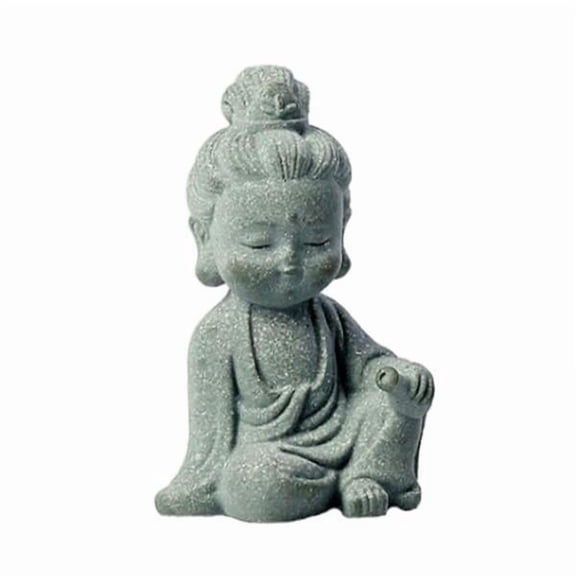 Abbraccia 6xResin Buddha Statue Miniature Sitting Buddha Statue for Office Hotel Desktop Style B 6 Pcs