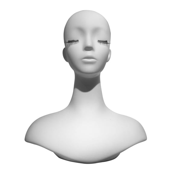 Abbraccia Abstract Mannequin Head Display Bust Smooth White Finish for Showcasing Scarves Sunglasses and Necklaces