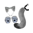 thumbnail image 1 of Abbraccia Animal Ears and Tail Set Cosplay Props Paw Gloves for Festival Stage Performance Gray, 1 of 10