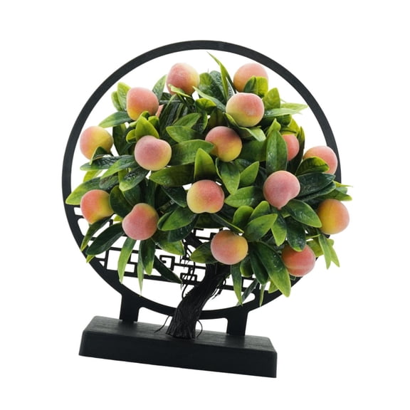 Abbraccia Artificial Fruit Tree Bonsai Realistic Simulation Tree Artificial Potted Plant Simulated Bonsai Ornament Crafted From PP Material for Easy Maintenance peach