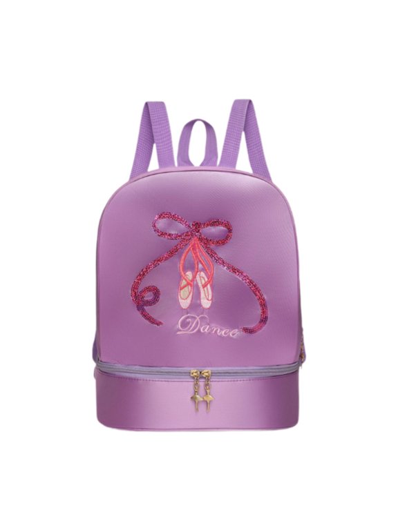 Ballet Dance Backpack Casual Daypack with Separate Shoe Compartments for Dancing