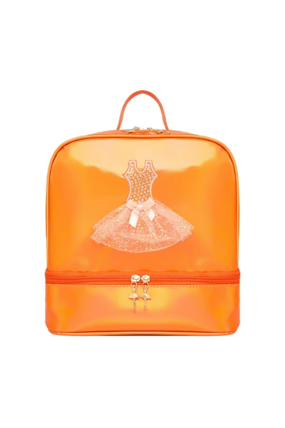 Ballet Dance Backpack Gift, Gym Bag Ballet Dance Bag for Gymnastics Orange