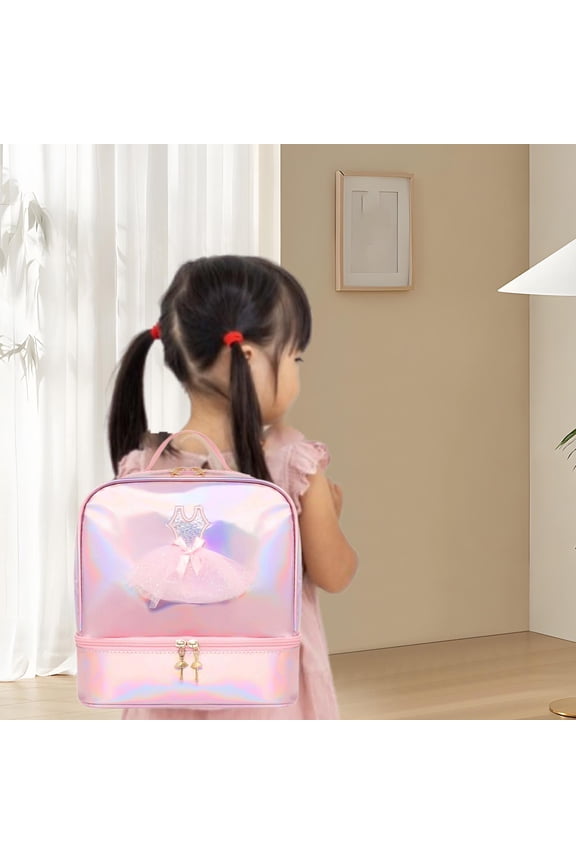 Ballet Dance Backpack Gift, Gym Bag Ballet Dance Bag for Gymnastics Pink