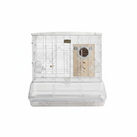 Abbraccia Bird Cage Acrylic Wire Water Resistant Large Clear Body Easy Clean Removable Tray for Parrots Cockatiels Budgies Indoor