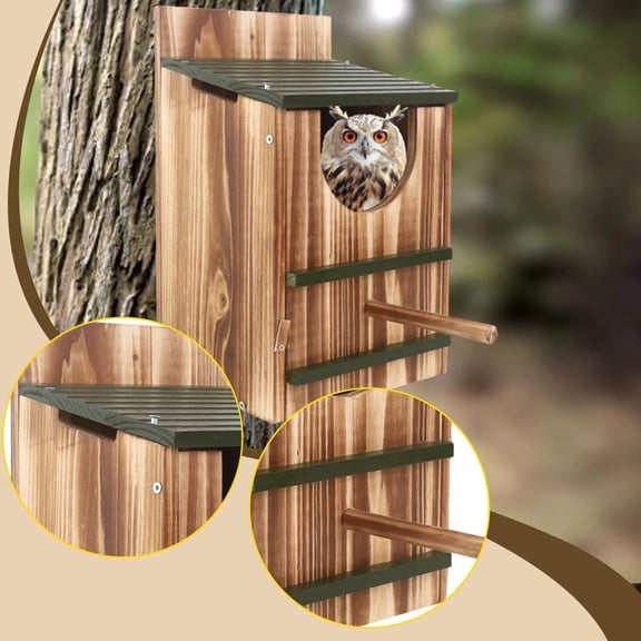 Abbraccia Birdhouse Made of [material Not Specified], Weatherproof, Easy to Clean, Hanging Birdhouse, Owl Nesting Box for Garden, Country House, Terrace