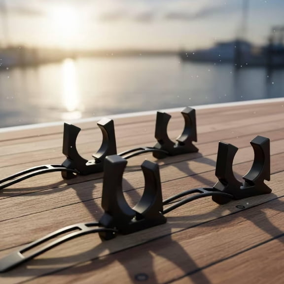 Abbraccia Boat Hook Holder Black Professional Paddle Holders Accessory Heavy Duty High Performance Oar Mounts Gaff Marine Holders Clips 4 Piece