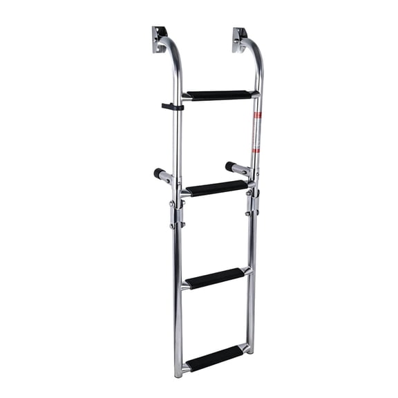 Abbraccia Boat Ladder Folding Transom Stainless Steel Foldable Side Mount Design for Yacht Boarding Swimmers and Anglers
