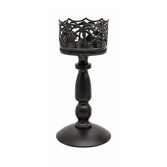 Abbraccia Candle Holder Candlestick Set Candle Stand Wrought Iron Hollow Palm Tree Pattern Adds Tropical Flair for Home Decor Weddings Parties