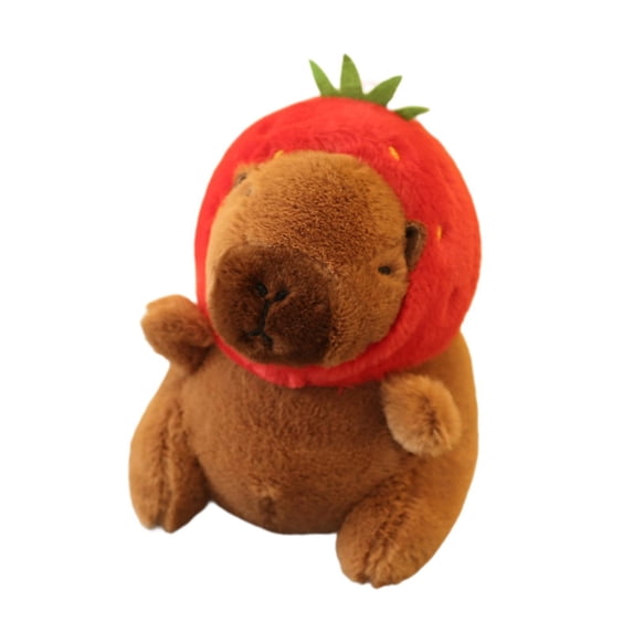 Abbraccia Capybara Keychain Toy Stuffed Animals Keychain Key Holde Realistic Soft Creative Backpack Bag Pendant for Children Kids Red