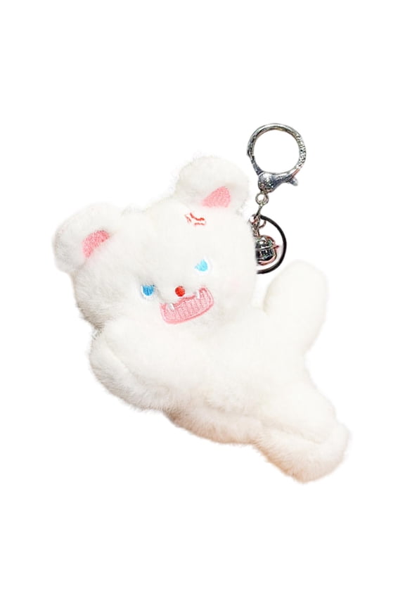 Cat Keychain Doll Key Chain Creative Lightweight Cute Backpack Pendant Hanging Ornament Purse Wallet Accessory Car Key Holder White