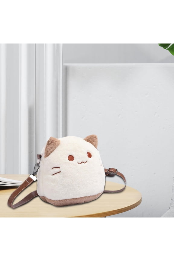Cat Plush Bag Trendy Gift Lovey Travel Purse Stuffed Animal Bag Crossbody Purse