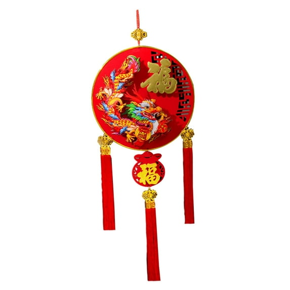 Abbraccia Chinese Dragon New Year Hanging Decoration 2024 Lunar Year Traditional 35inch Long for Home Office Car Tree Decor Lightweight C