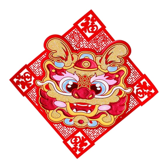 Abbraccia Chinese New Year Door Sticker Wall Mural Happy New Year Home Party Supplies Window Decal 2024 Dragon Door Sign for Lunar Year A